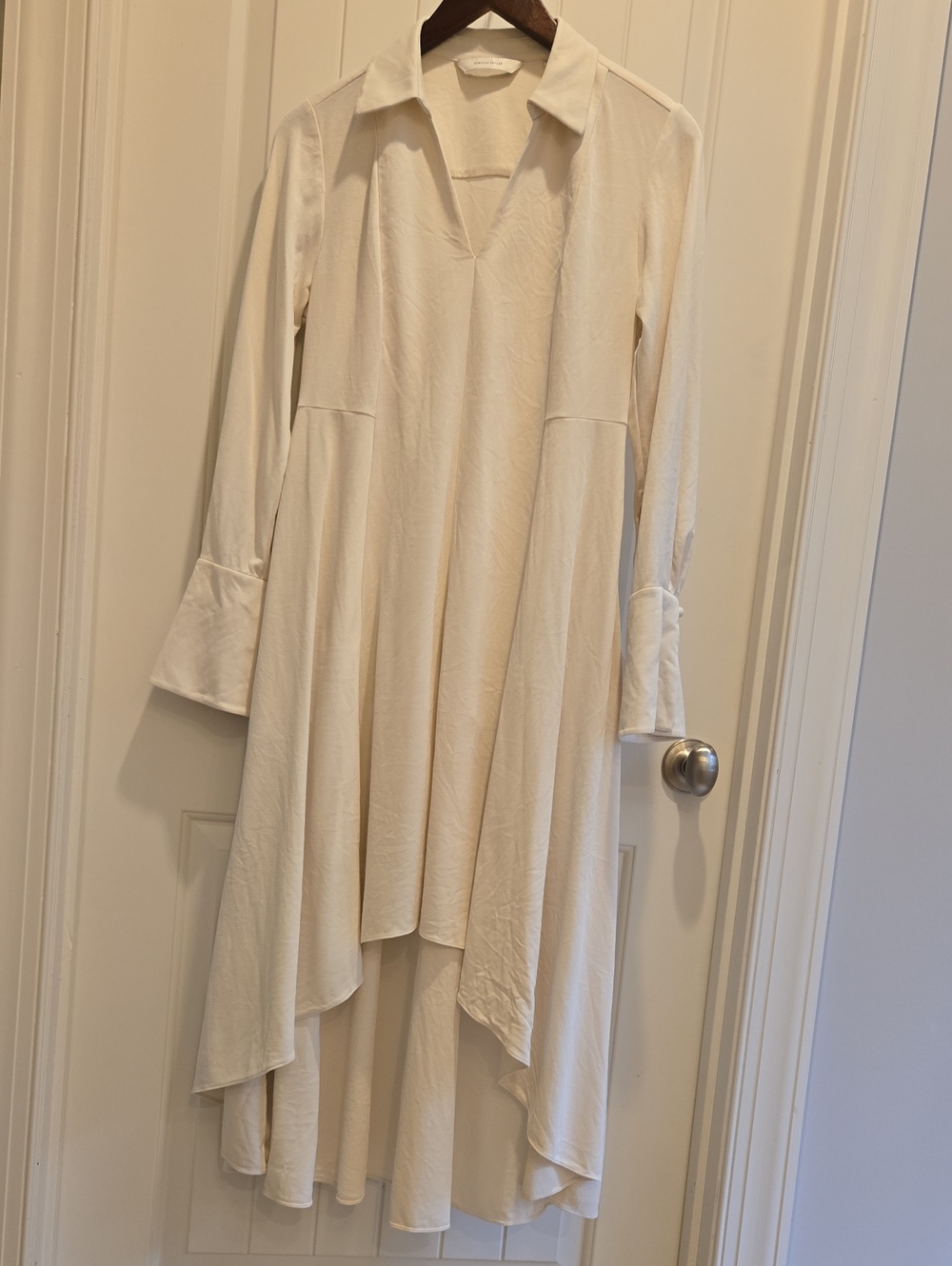 Rebecca Taylor Cream High-Low Collared Dress